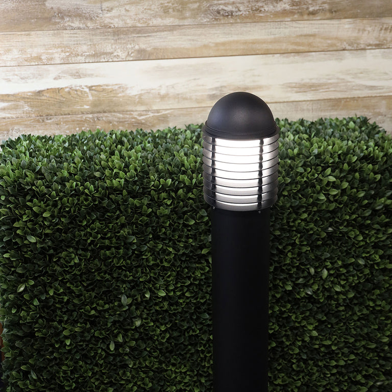 Velika Bollard Light with Flange Black - OL7156BK