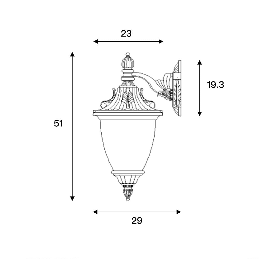 Newark Down Traditional Outdoor Wall Light Black - OL7321BK