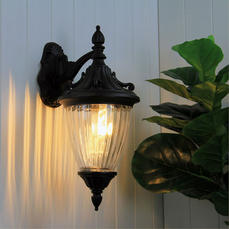 Newark Down Traditional Outdoor Wall Light Black - OL7321BK
