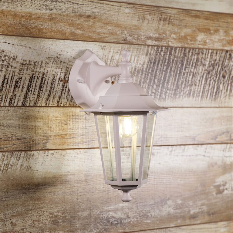 Ascot Facing Down Traditional Outdoor Wall Light White - OL7401WH