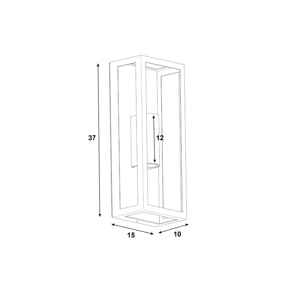 Chicago 2 Light Reeded Glass Outdoor Wall Light Black - OL7652BK