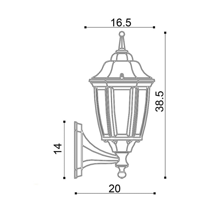 Highgate Up Traditional Outdoor Wall Light Black - OL7662BK