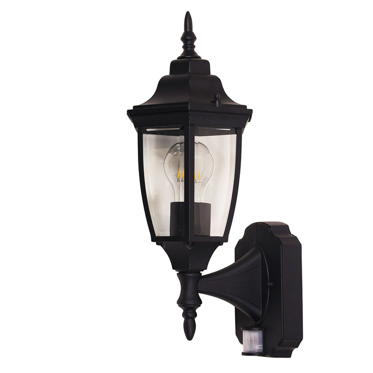 Highgate Traditional Outdoor Wall Light With Motion Sensor Black - OL7664BK