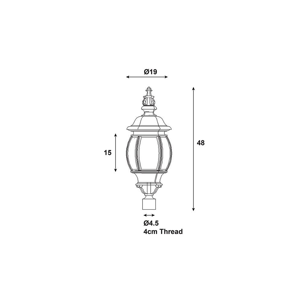 Highgate Post Top Black - OL7665BK