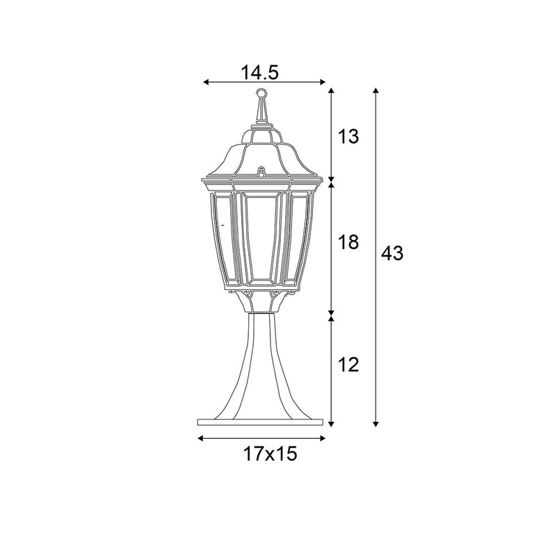 Highgate Traditional Pillar Mounted Light White - OL7667WH