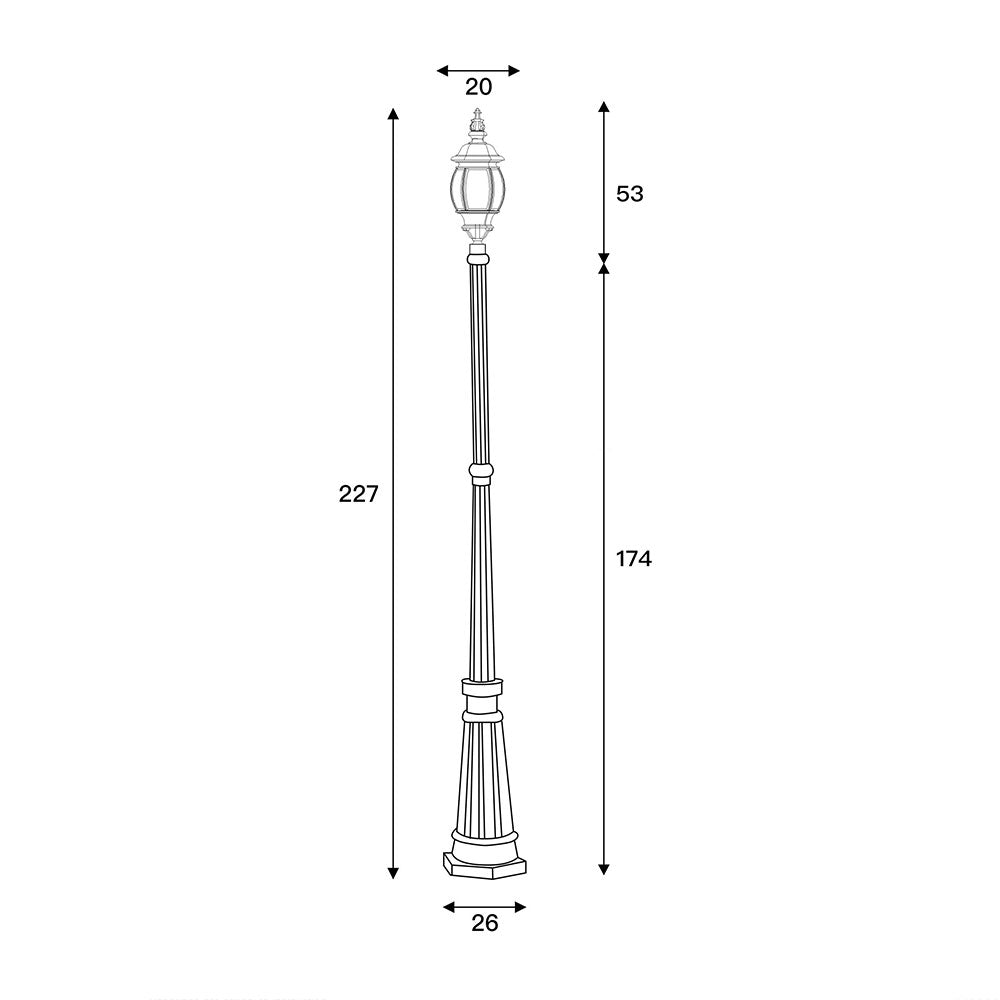 Highgate Traditional Post Light Black - OL7669BK