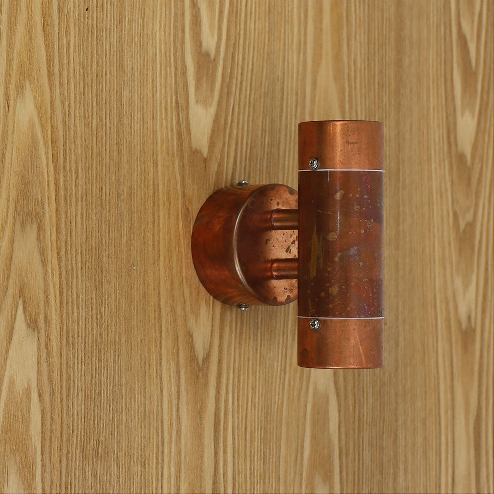 Comma 240V GU10 Up & Down Wall Pillar Light Copper - OL7718CO