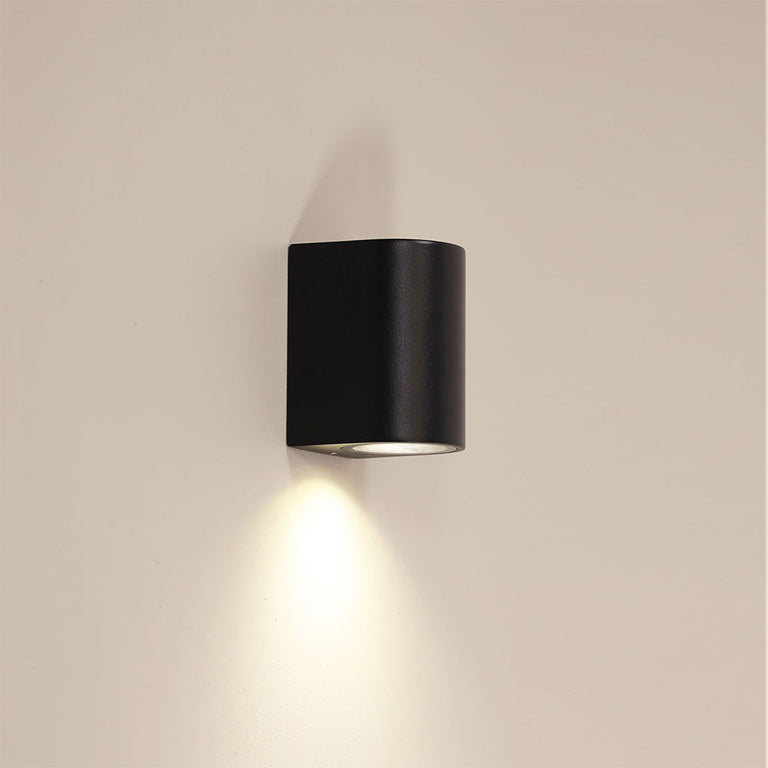 Hera Fixed Down Wall Pillar Light Black - OL7831BK