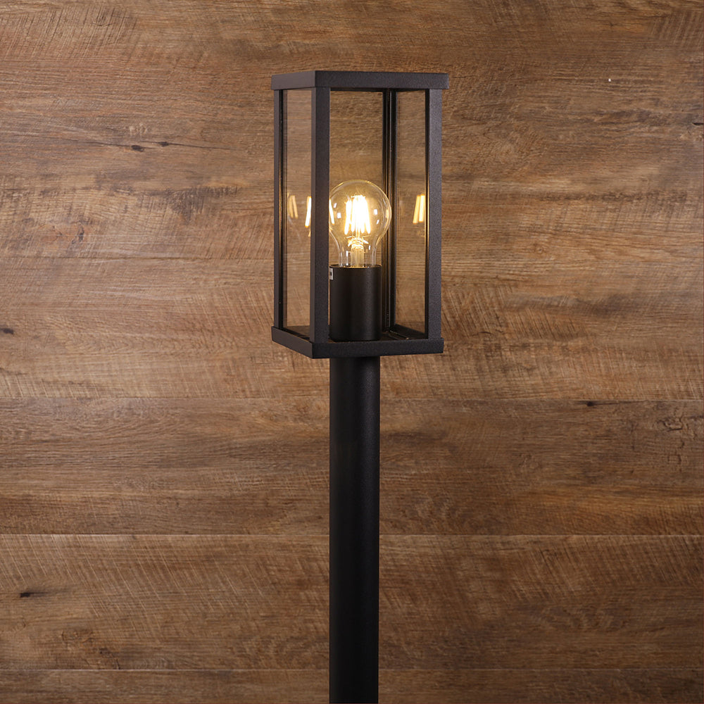 Pandora Contemporary Outdoor Bollard Black - OL7849BK