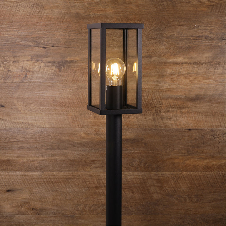 Pandora Contemporary Outdoor Bollard Black - OL7849BK