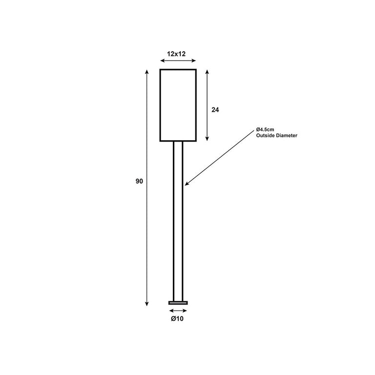 Pandora Contemporary Outdoor Bollard Black - OL7849BK
