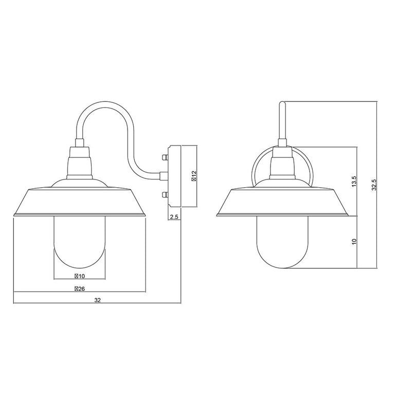 Hudson Barn Style Wall Light Black - OL7890BK