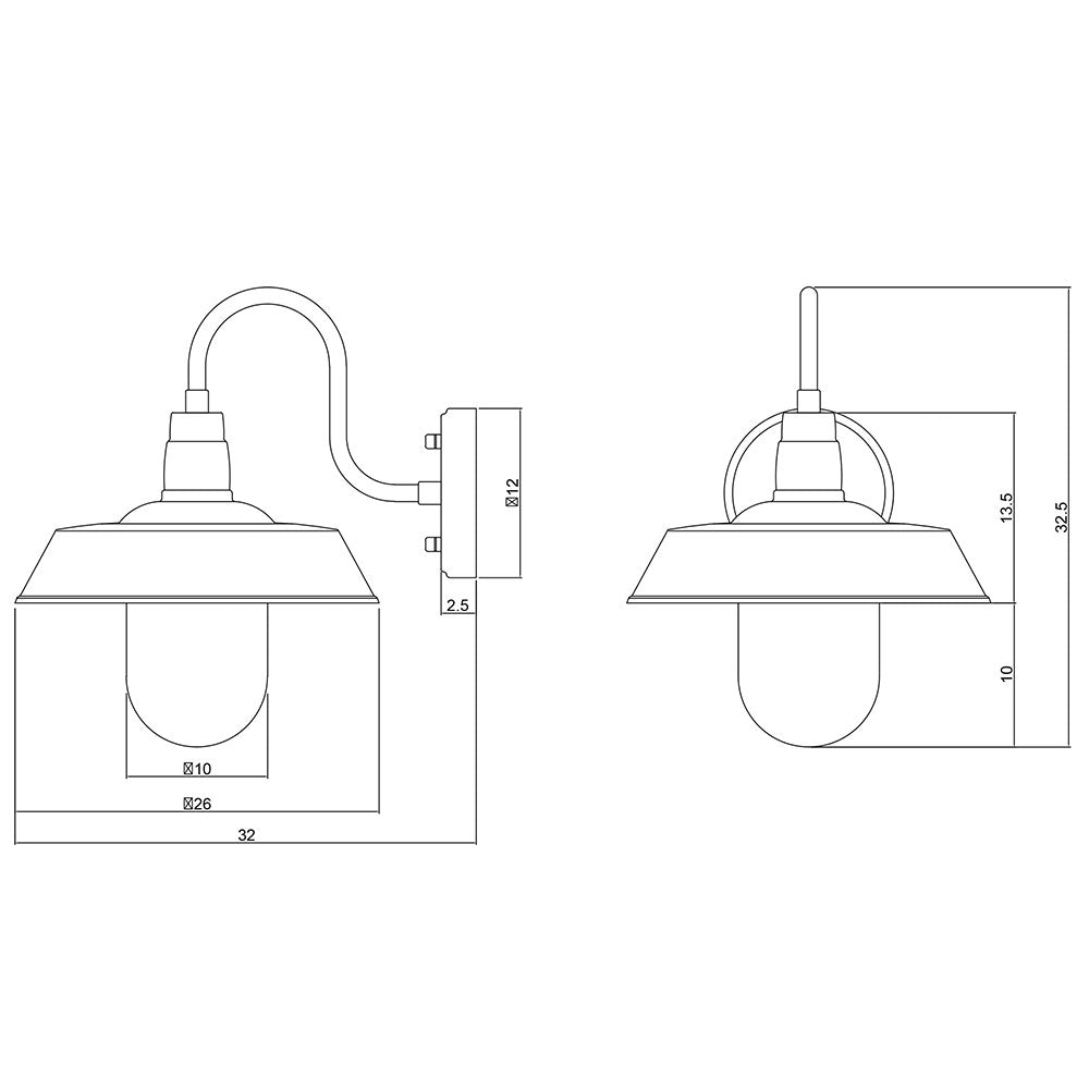 Hudson Barn Style Wall Light Gold - OL7890GD
