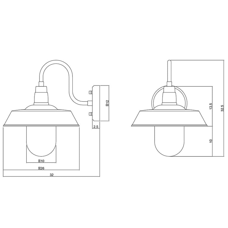Hudson Barn Style Wall Light Gold - OL7890GD