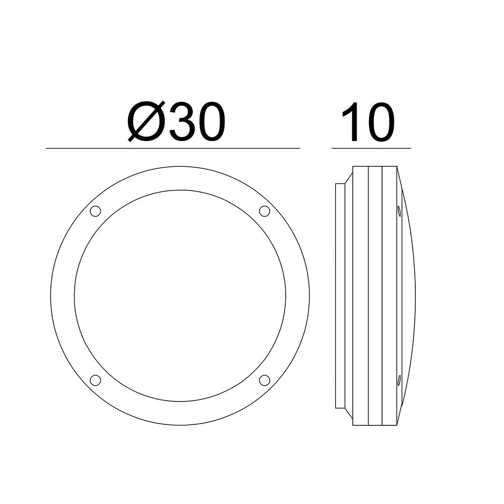 Tonato 2 Light Round Eyelid Bunker Light Black - OL7902BK