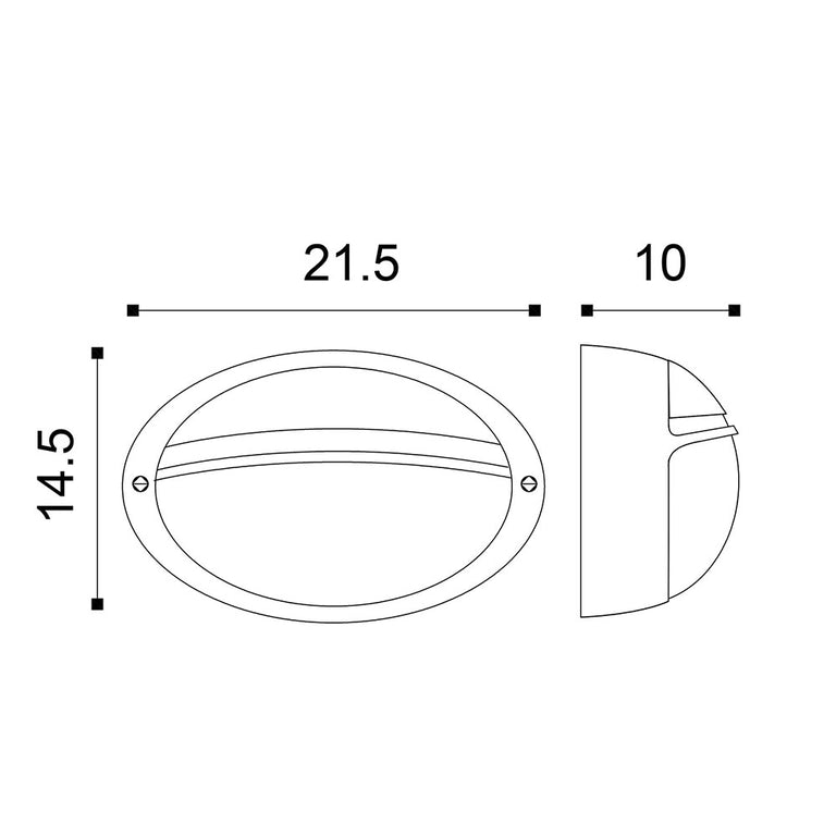 Galaxy Oval Eyelid Bunker Light White - OL7973WH