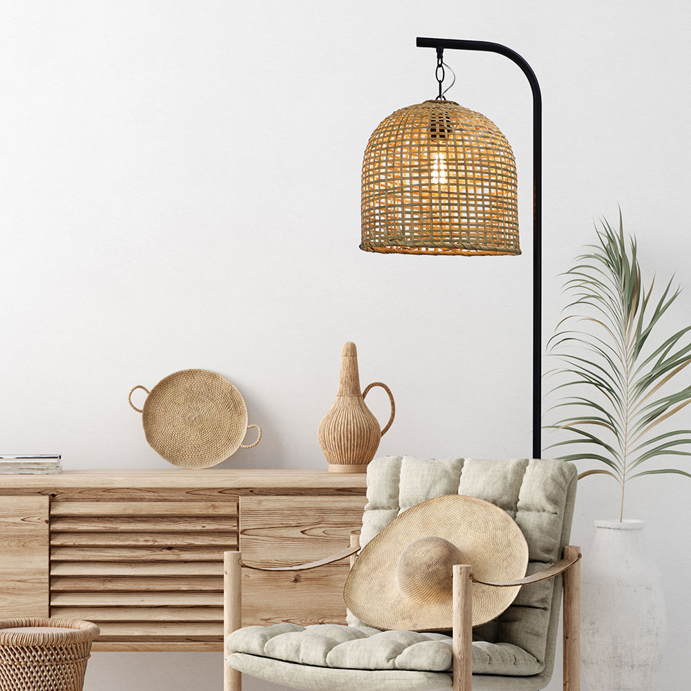 Jess Floor Lamp Black With Batur Shade - OL81411