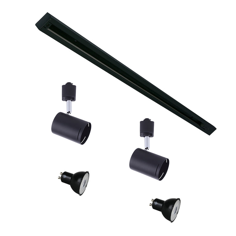 Single Circuit 2 Light LED Track Kit Black - OL85301