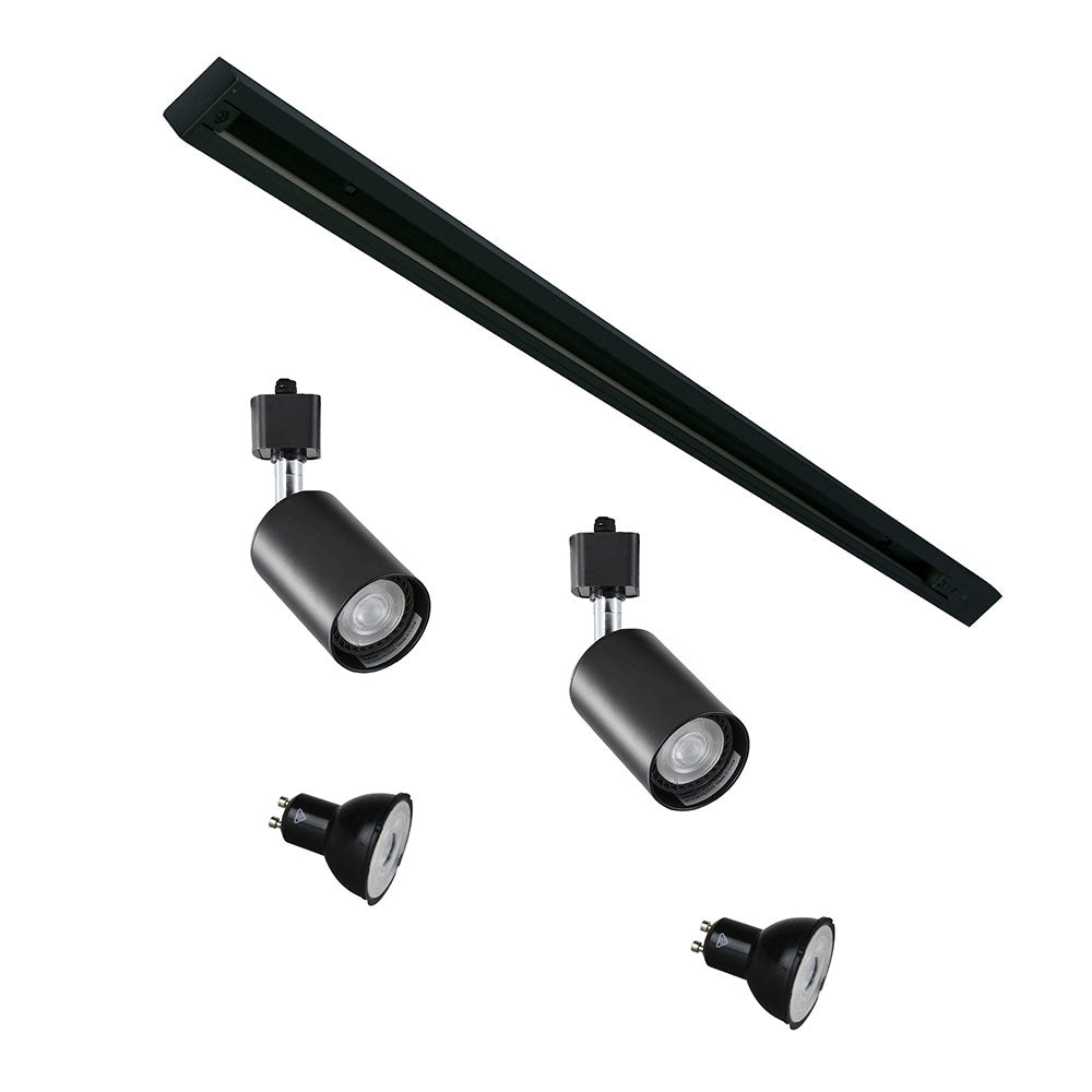 Bridge Single Circuit 2 Light LED Track Kit Black / Cool White - OL85306