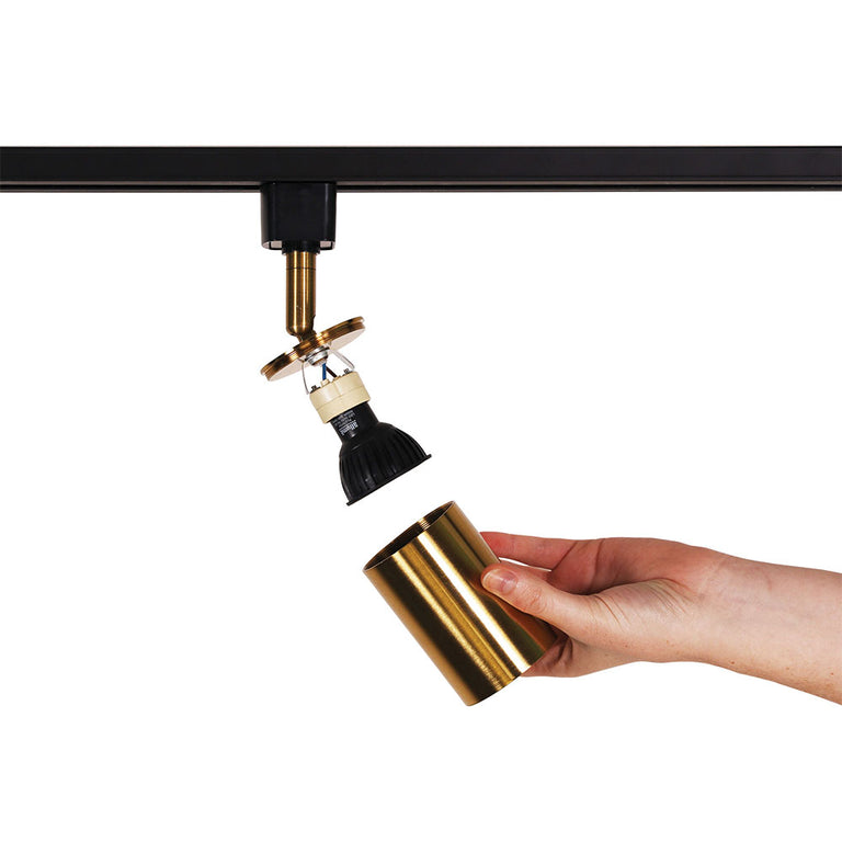 Bridge Single Circuit 3 Light LED Track Kit Black & Brass / Cool White - OL85307