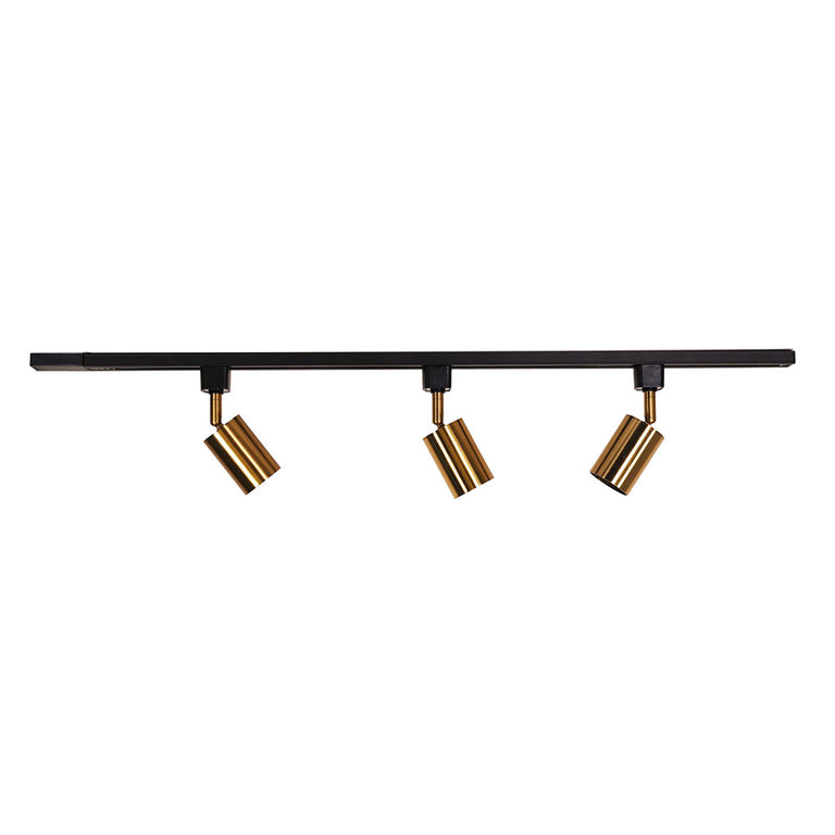 Bridge Single Circuit 3 Light LED Track Kit Black & Brass / Cool White - OL85307