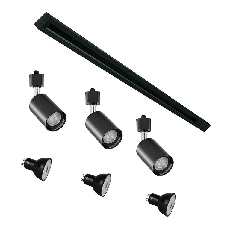 Bridge Single Circuit 3 Light LED Track Kit Black / Cool White - OL85308