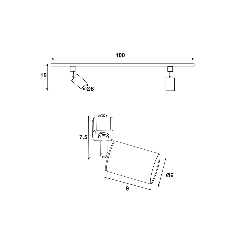 Bridge Single Circuit 2 Light LED Track Kit White & Brass / Cool White - OL85310