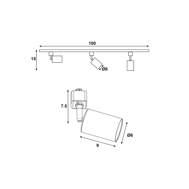 Bridge Single Circuit 3 Light LED Track Kit Black / Cool White - OL85308
