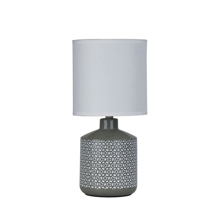 Celia Ceramic Table Lamp Grey - OL90117GY