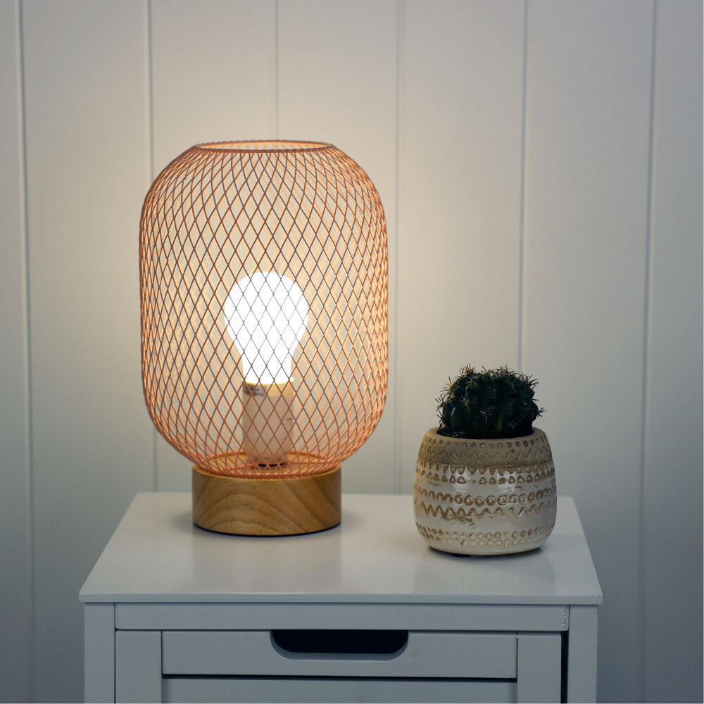 Tilda Mesh Table Lamp Pink - OL90130PK