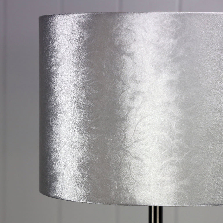 Velvet 460mm Jacquard Drum Shade Off White - OL91753