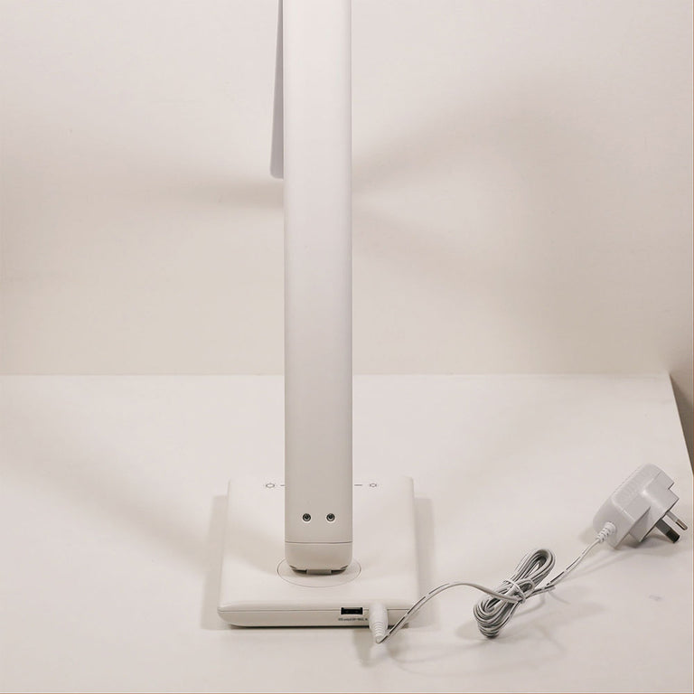 Luke 9W LED Touch Dimming Lamp With USB Port White - OL92631WH
