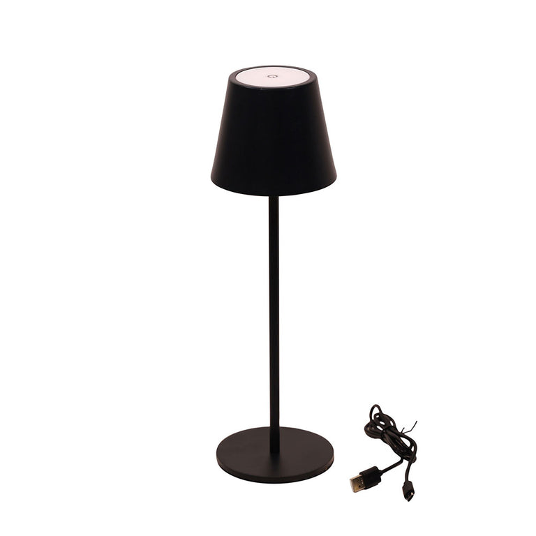 Mindy 3W LED Portable Rechargeable Table Lamp Black / Warm White - OL92651BK