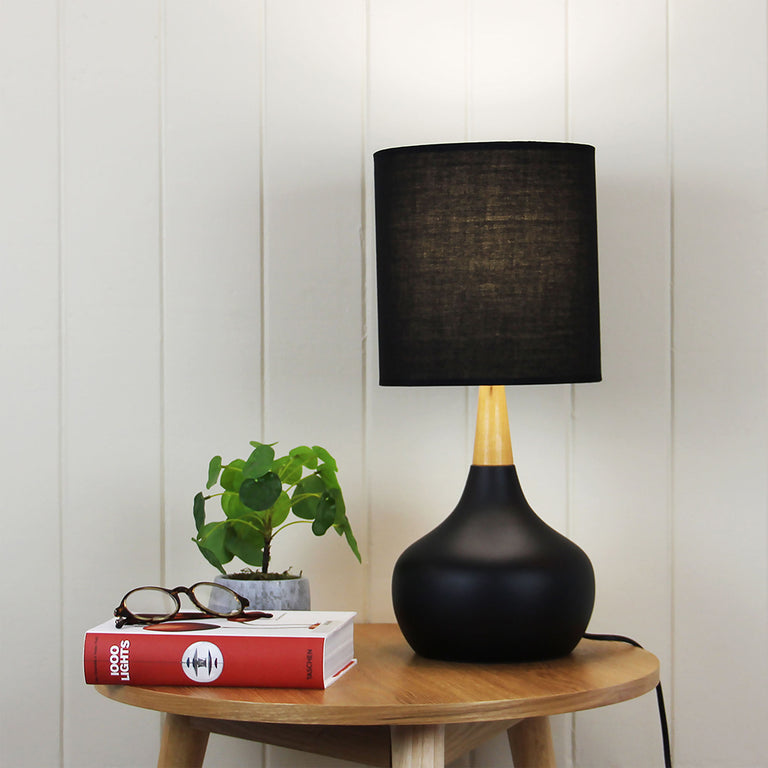 Pod Scandanavian Touch Table Lamp Black - OL93125BK