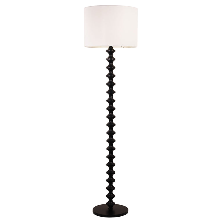 Spindle Floor Lamp With Shade Black - OL93543BK