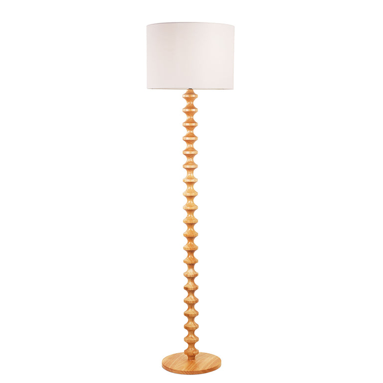 Spindle Floor Lamp With Shade Natural - OL93543NAT