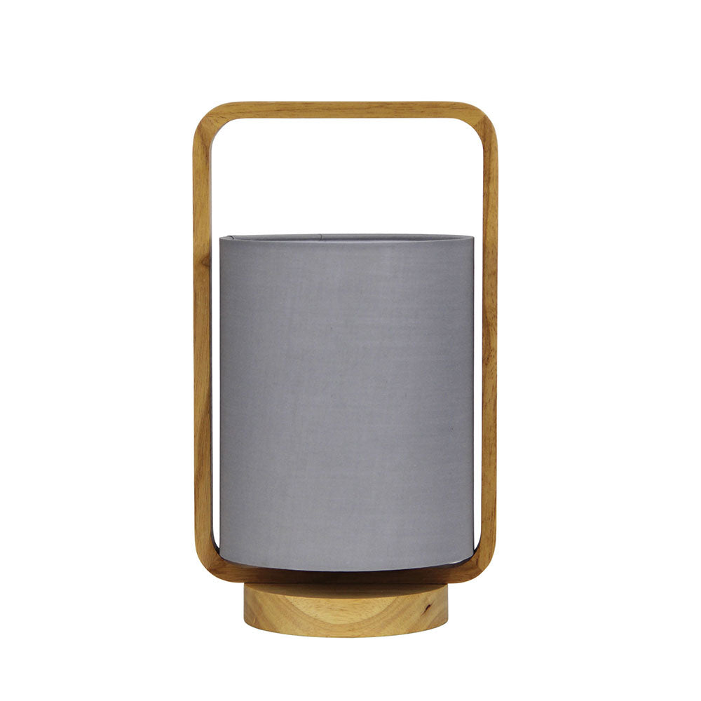 Lucia Natural Timber & Cotton Table Lamp Grey - OL93611GY