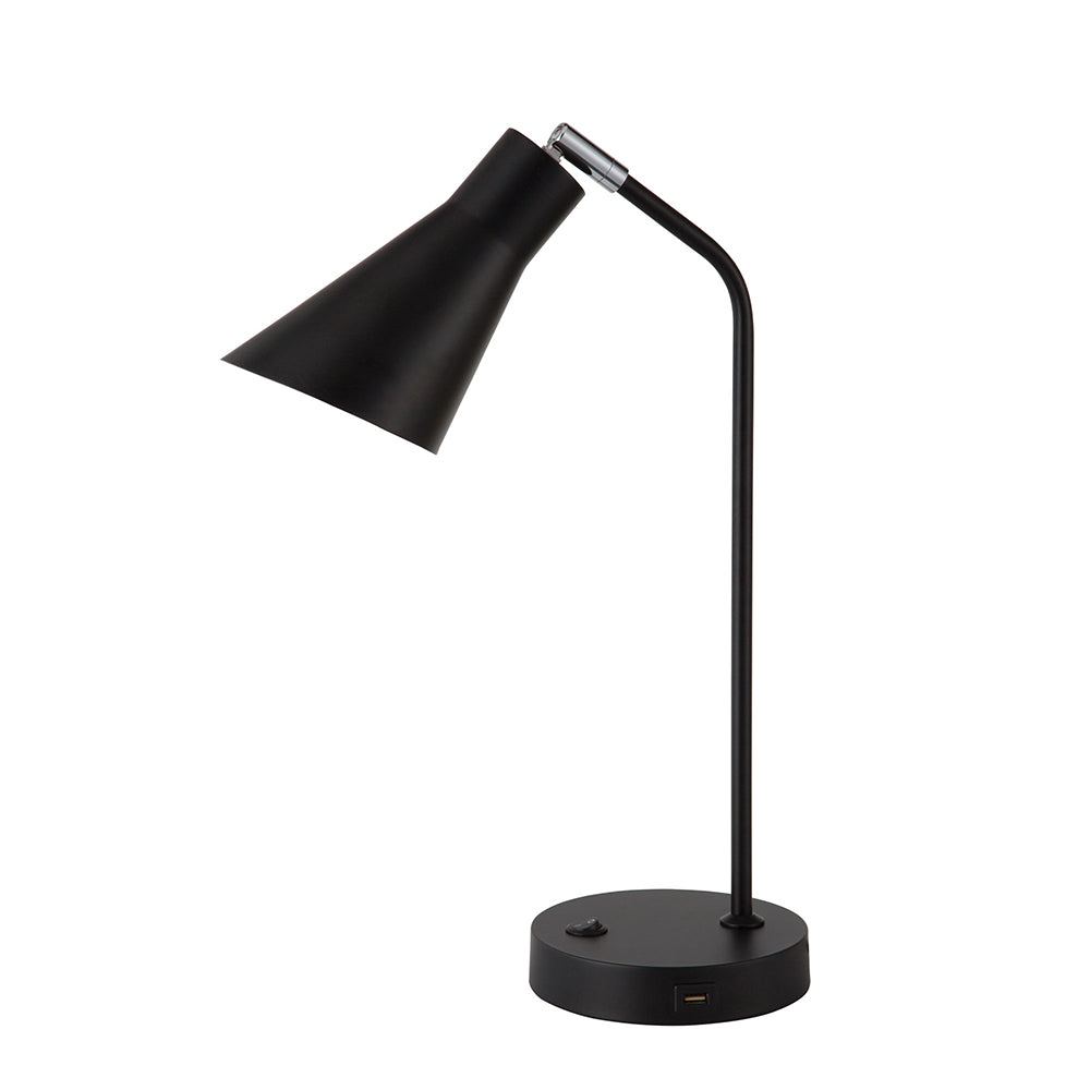 Thor Desk Lamp with USB Black - OL93931BK