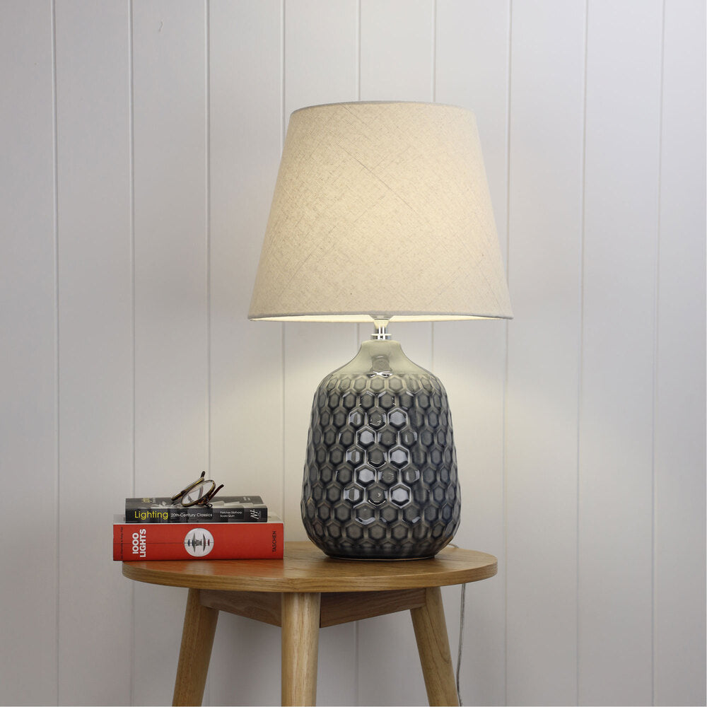 Daria Table Lamp Grey / Off White - OL94523