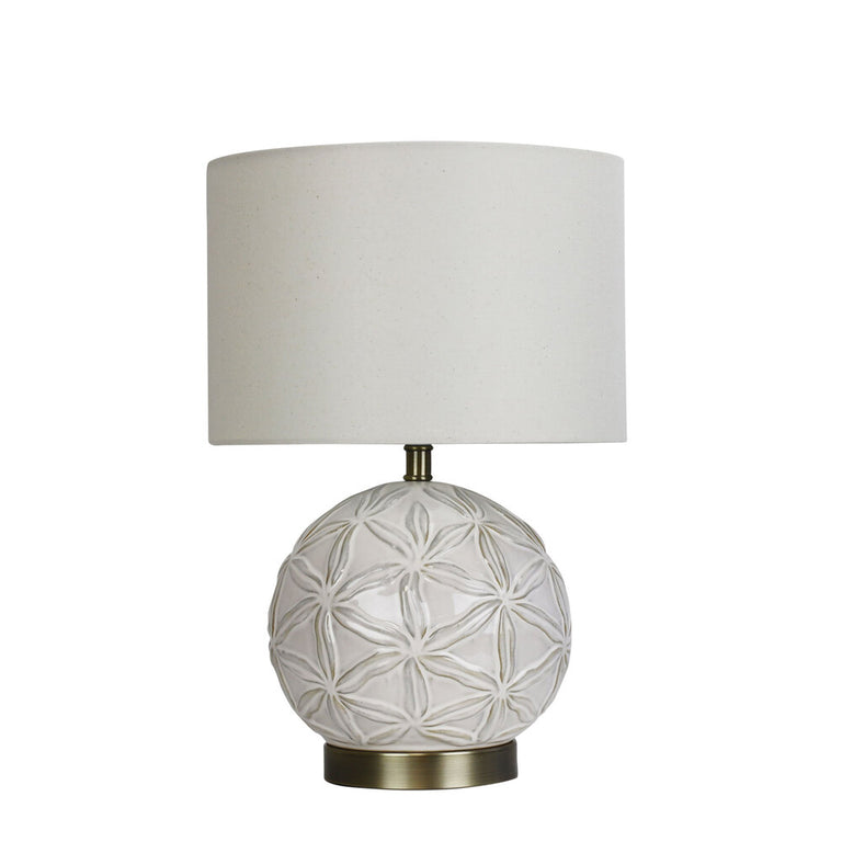 Ariel Ceramic Table Lamp White / Antique Brass - OL94526