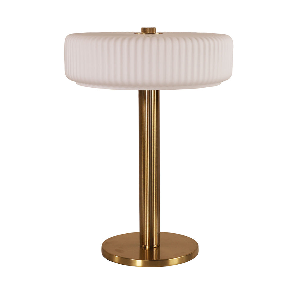 Gordon Ribbed Optic Glass Table Lamp Satin Brass - OL97524SB