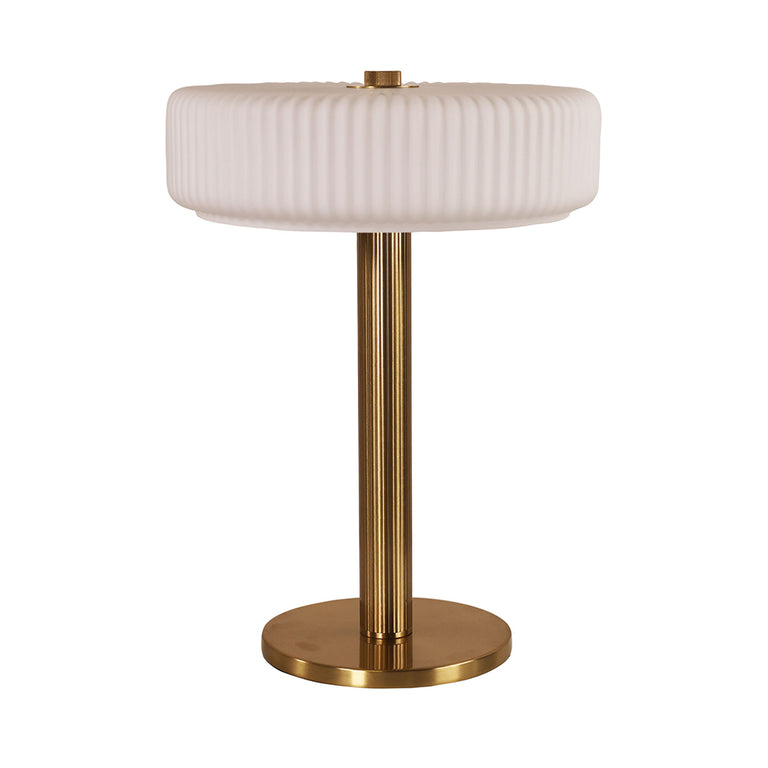 Gordon Ribbed Optic Glass Table Lamp Satin Brass - OL97524SB