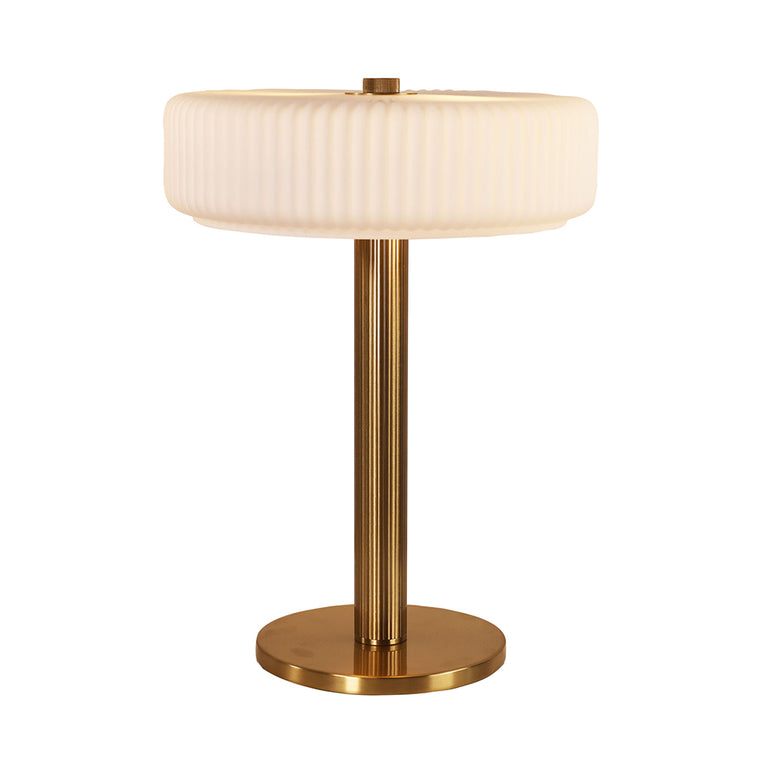 Gordon Ribbed Optic Glass Table Lamp Satin Brass - OL97524SB