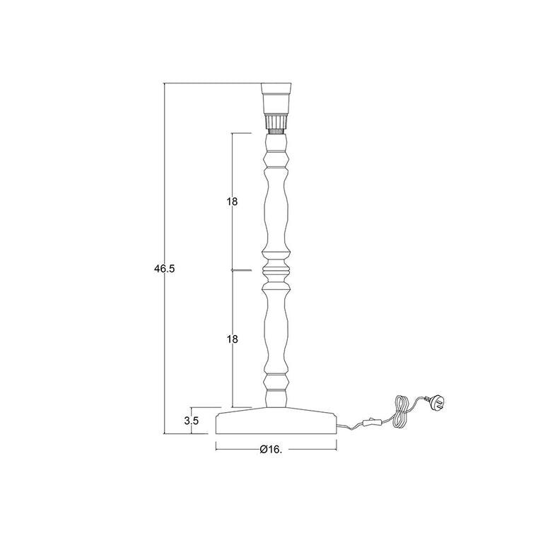 Rosalie 46 Table Lamp Base Only White - OL97964WH