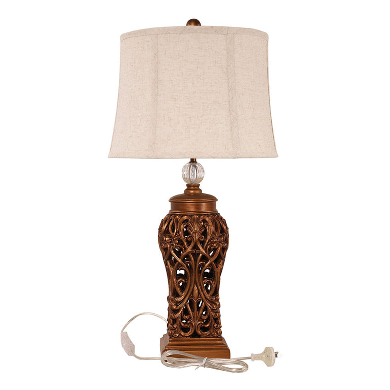 Dorne Filagree Table Lamp Antique Gold - OL97976AG