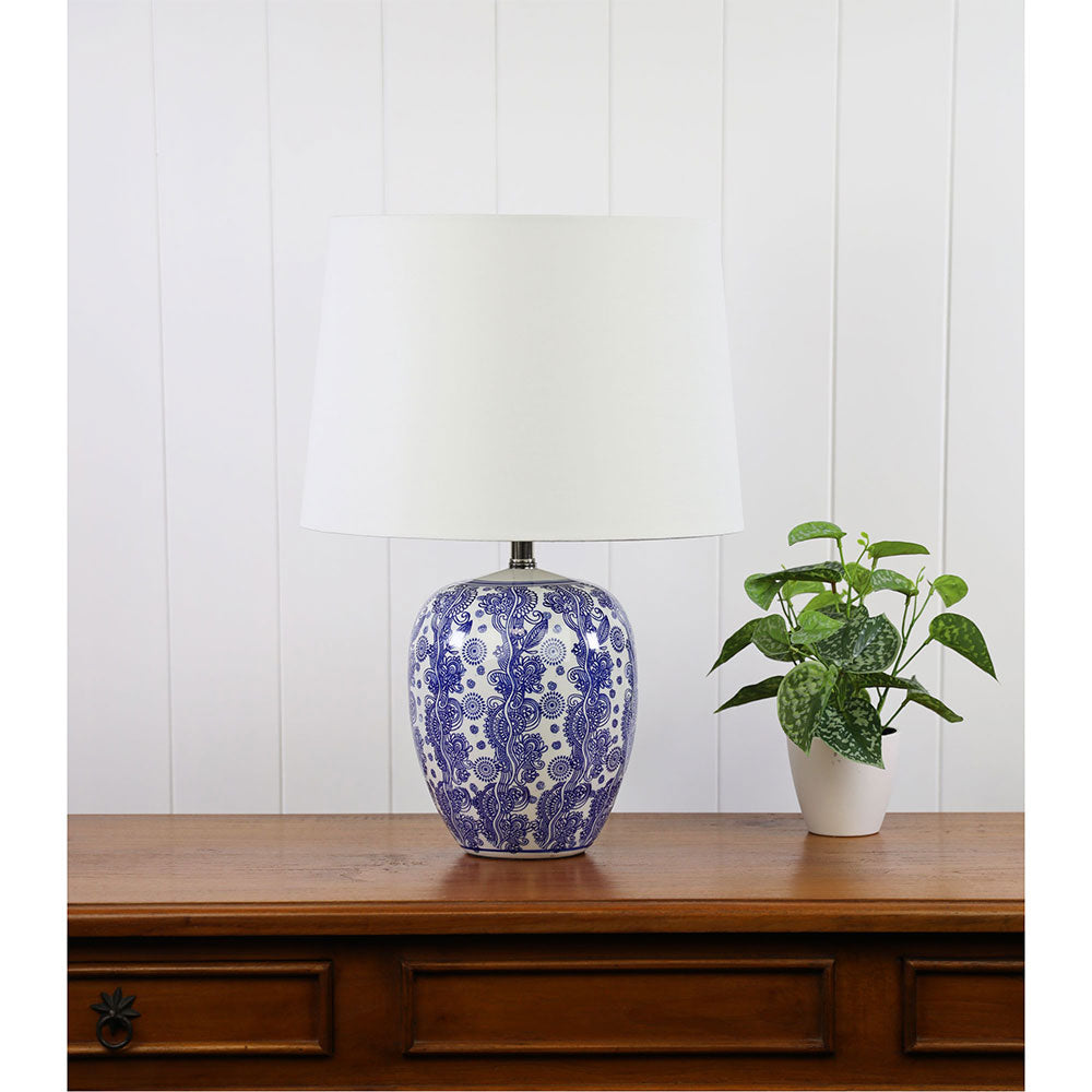 Mei Ceramic Table Lamp Blue - OL98892