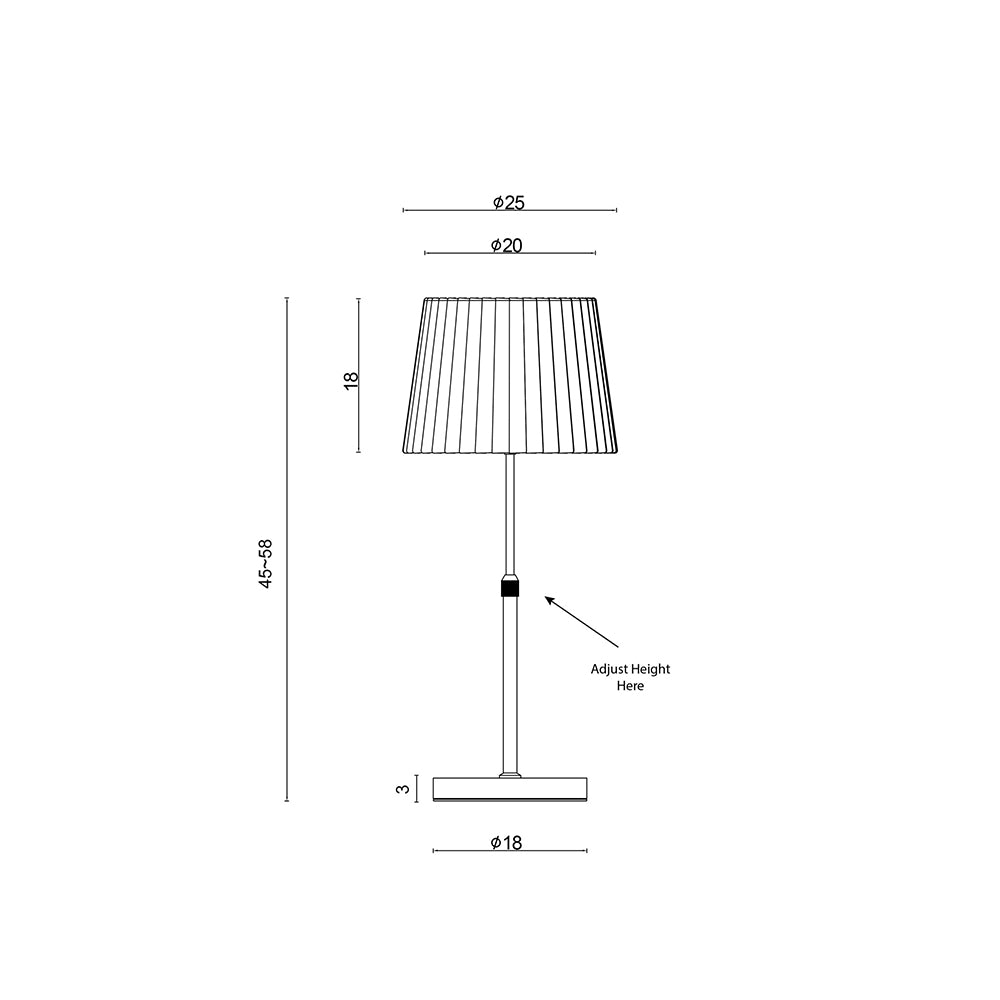 Sofie Height Adjustable Table Lamp Black - OL98899BK
