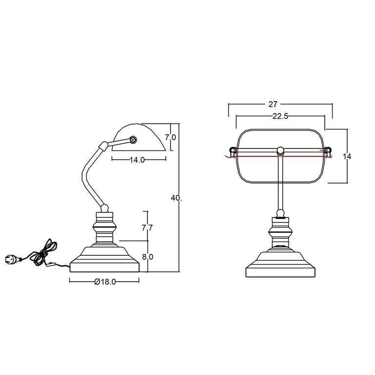 Bankers Desk Lamp Black - OL99441BK