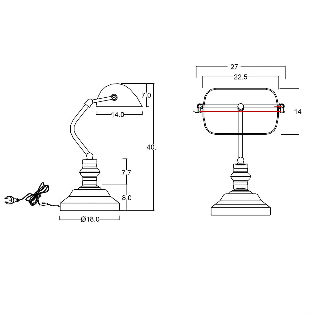 Bankers Brass Table Lamp Brass / Green - OL99441BP