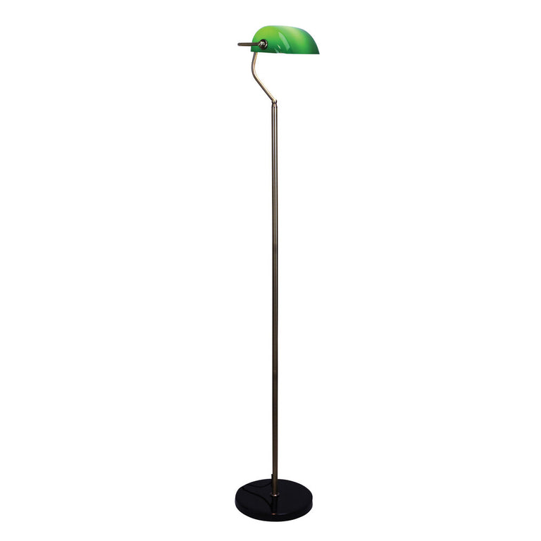 Bankers Floor Lamp Antique Brass / Green - OL99443AB